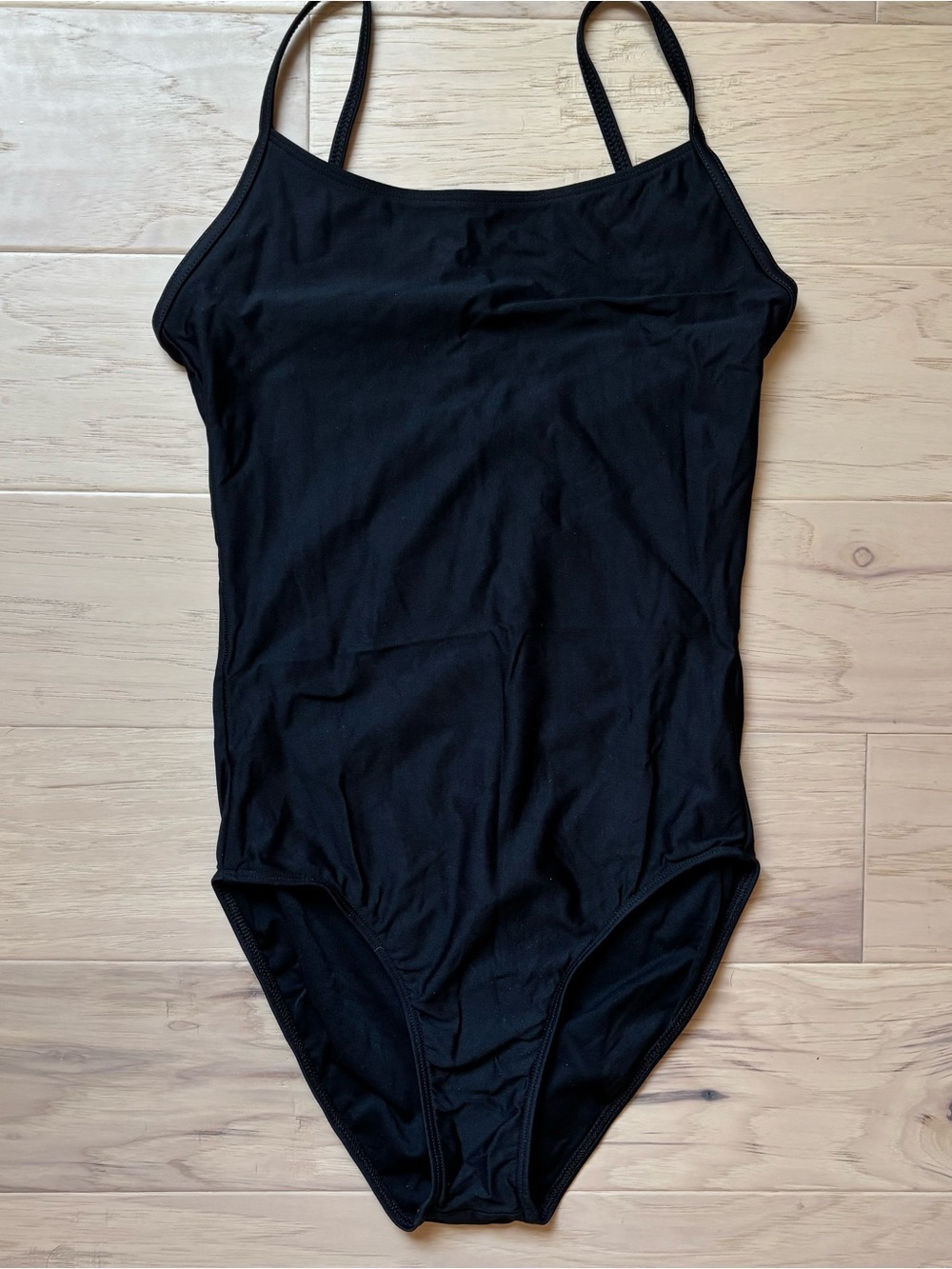 Wear Moi black camisole leotard